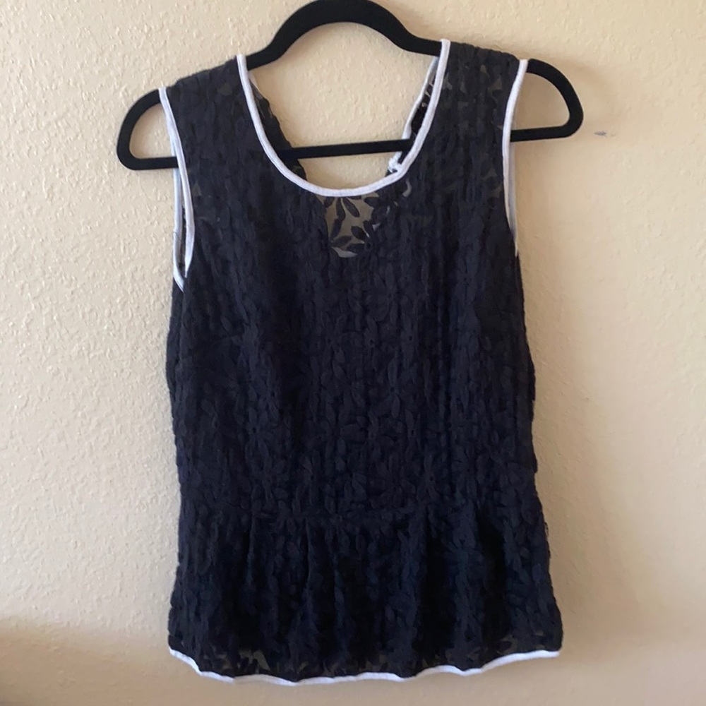 Black floral dressy tank top